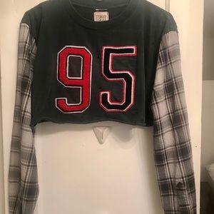 M/L one size “Furst of a kind” jersey crop top